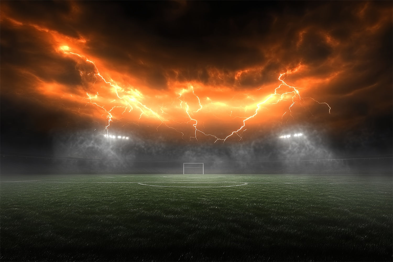 Football Field Backdrop Electric Sky Stadium Goal Backdrop UK CSH4-367