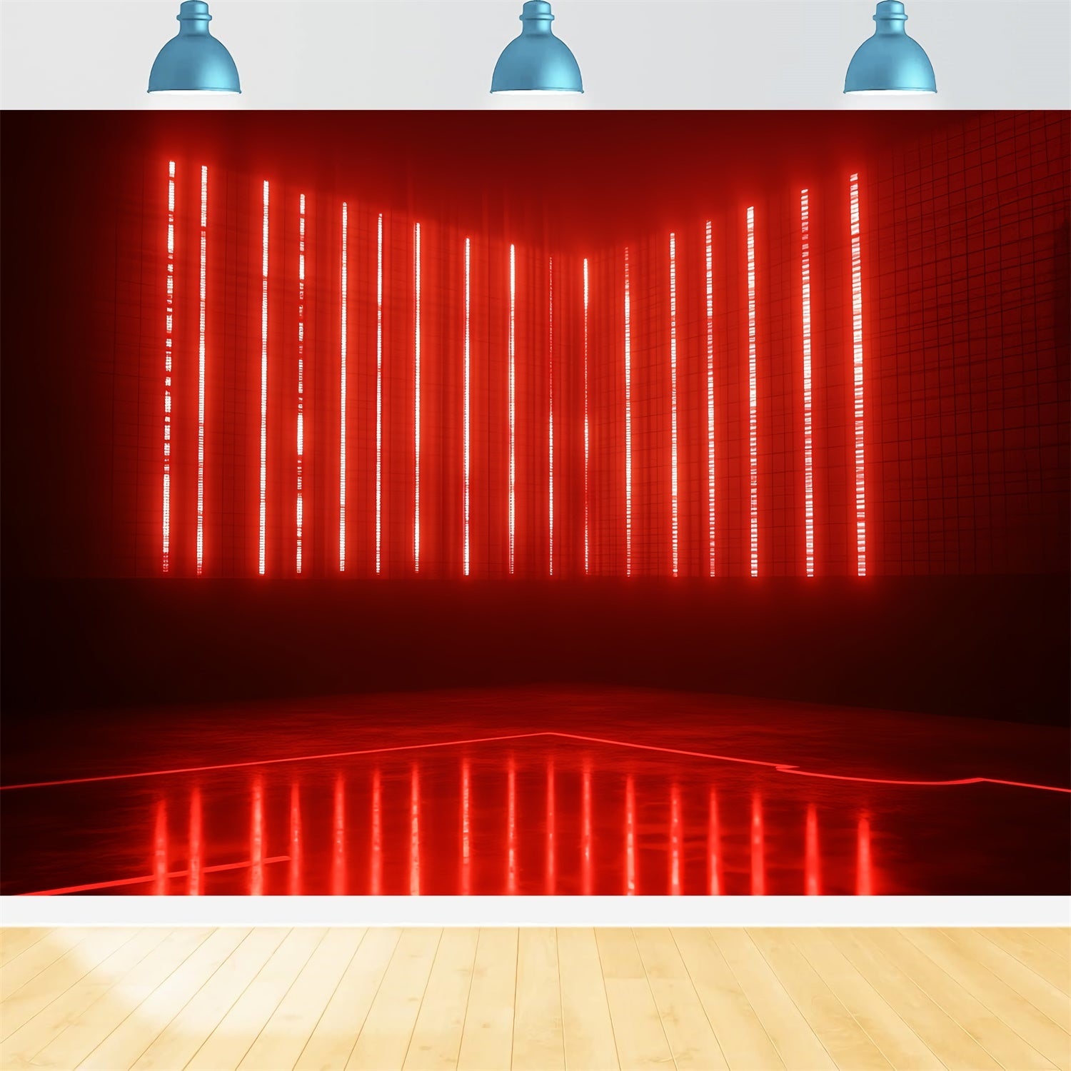 Sports Theme Backdrop Red Laser Strip Court Backdrop UK CSH4-383