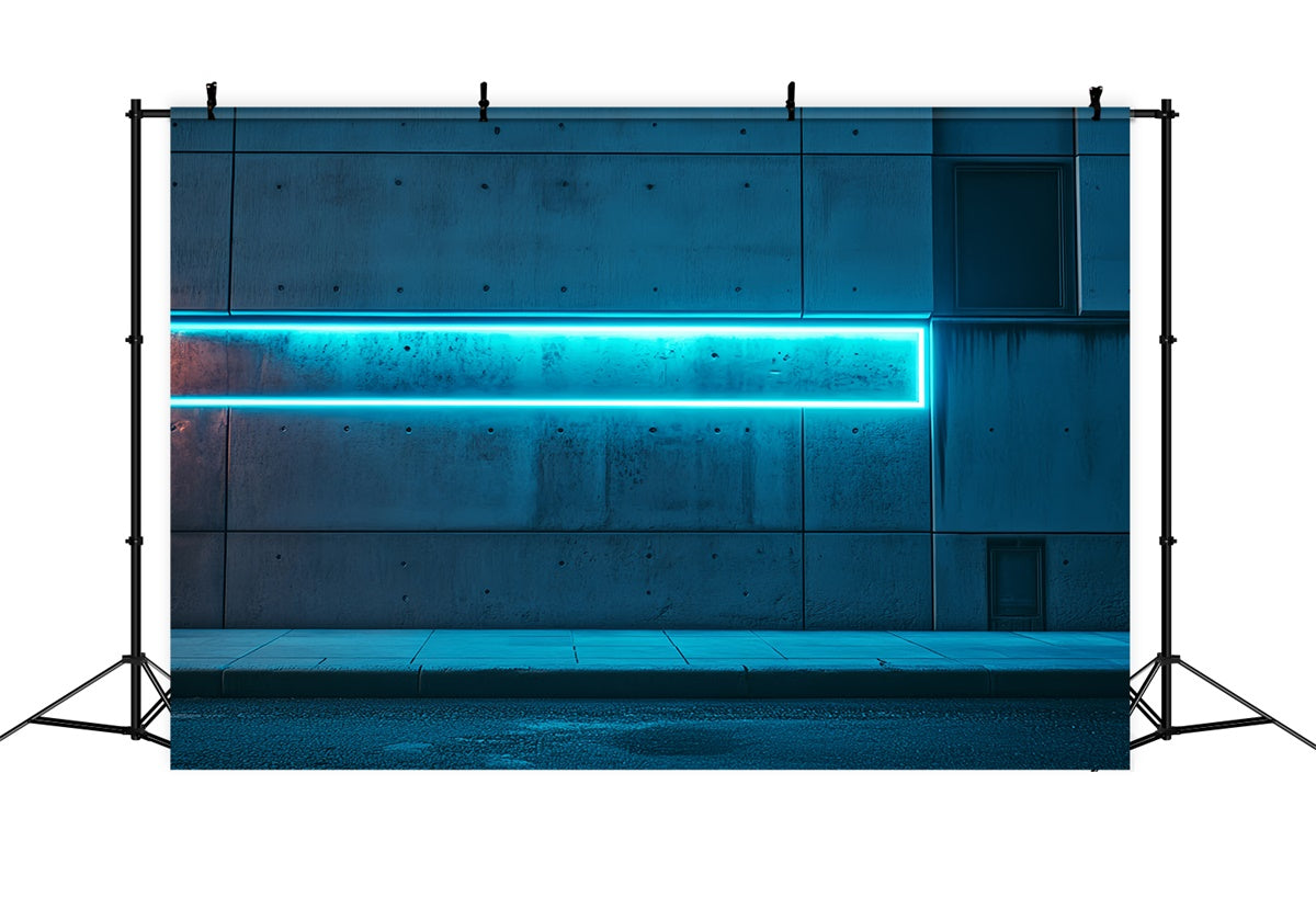 Architecture Backdrop Blue Neon Light Wall Backdrop UK CSH4-409