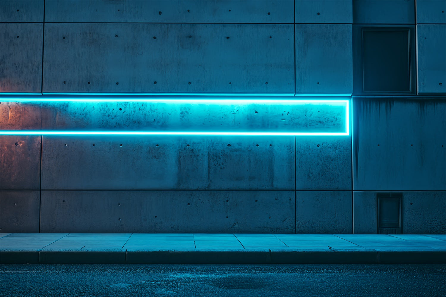 Architecture Backdrop Blue Neon Light Wall Backdrop UK CSH4-409