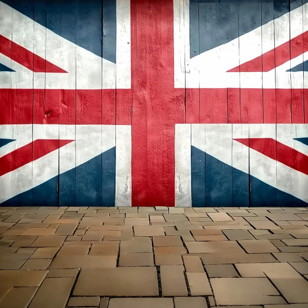 Vintage Backdrop For Photoshoot Classic Flag Wooden Panel Backdrop UK CSH4-421