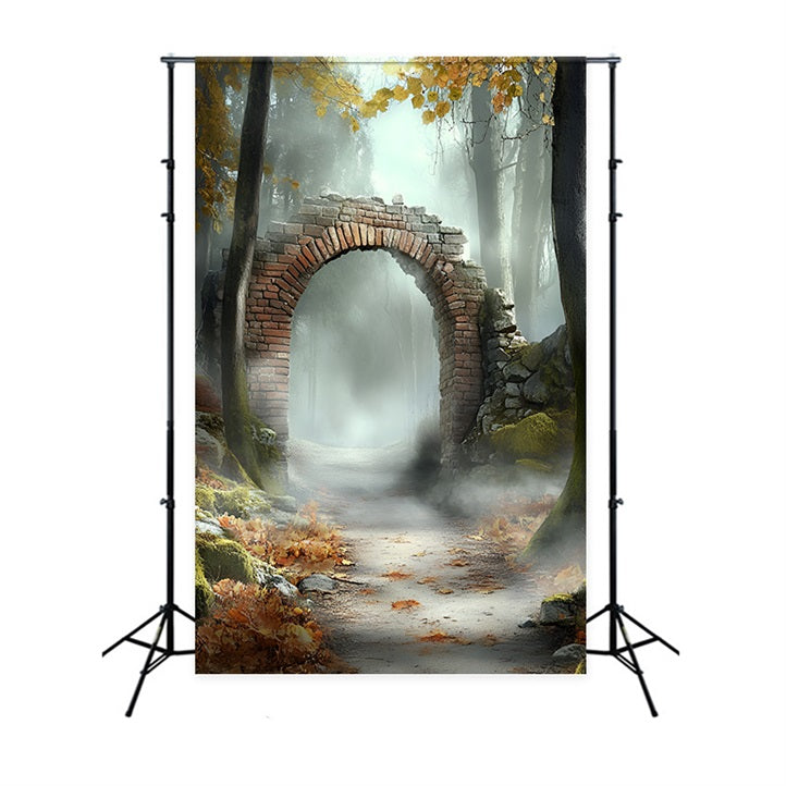 Autumn Forest Backdrop Autumn Stone Archway Backdrop UK CSH4-72
