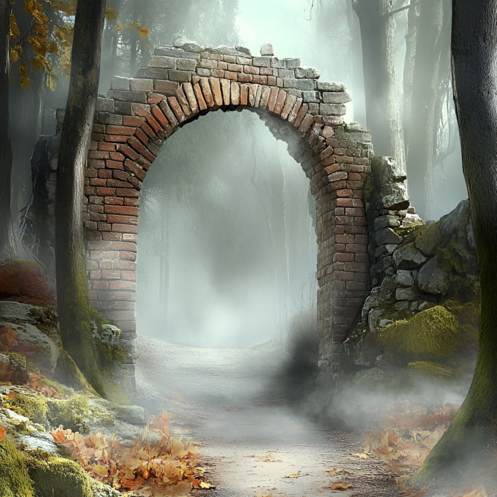 Autumn Forest Backdrop Autumn Stone Archway Backdrop UK CSH4-72