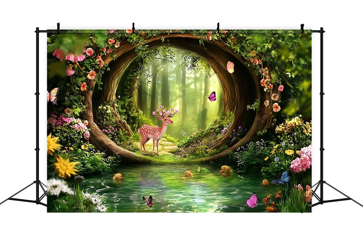 Fairy Forest Backdrop Archway Pool Fawn Backdrop UK CSH4-83