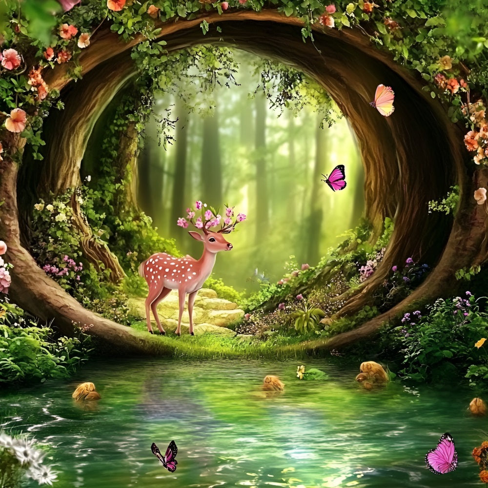 Fairy Forest Backdrop Archway Pool Fawn Backdrop UK CSH4-83