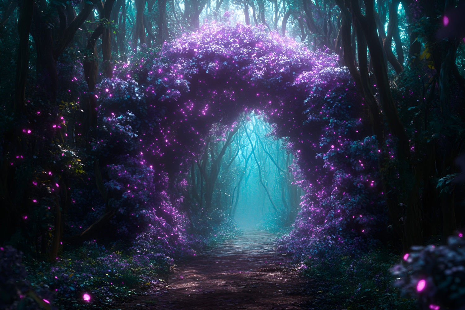 Forest Theme Backdrop Enchanted Flower Archway Backdrop UK CSH4-85