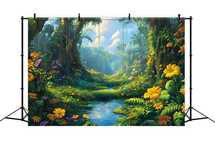 Jungle Backdrops Floral Forest Bright Sky Backdrop UK CSH4-94
