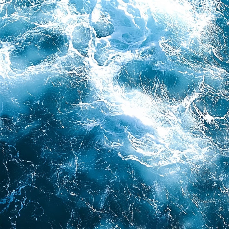 Summer Photo Backdrop Turbulent Sea Foam Blue Backdrop UK CSH5-118
