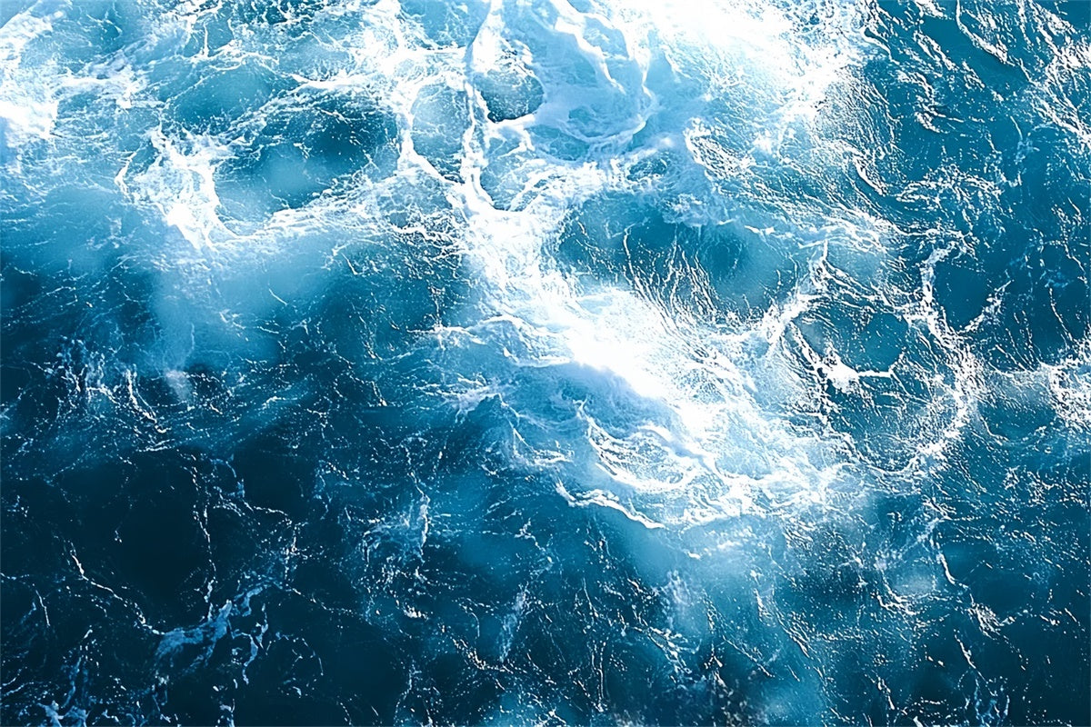Summer Photo Backdrop Turbulent Sea Foam Blue Backdrop UK CSH5-118