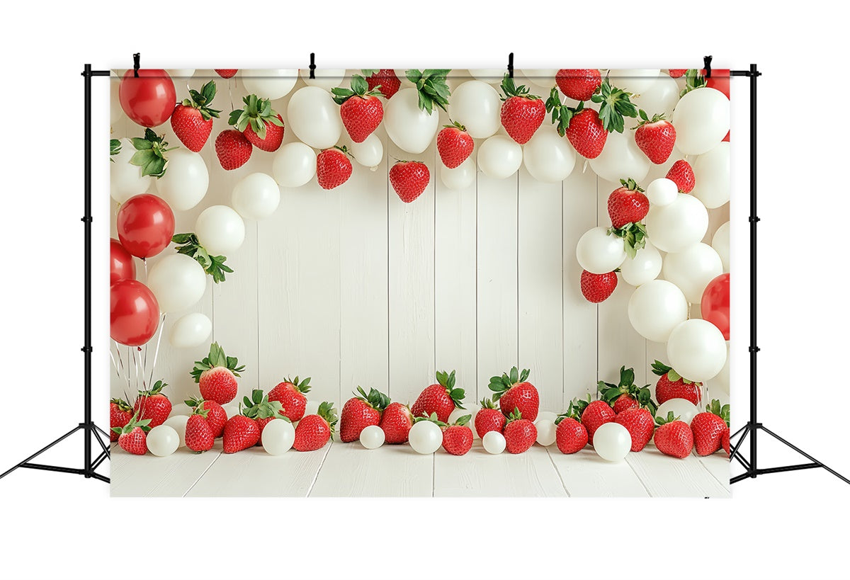 Strawberry Photo Backdrop Balloon Arch Summer Backdrop UK CSH5-124