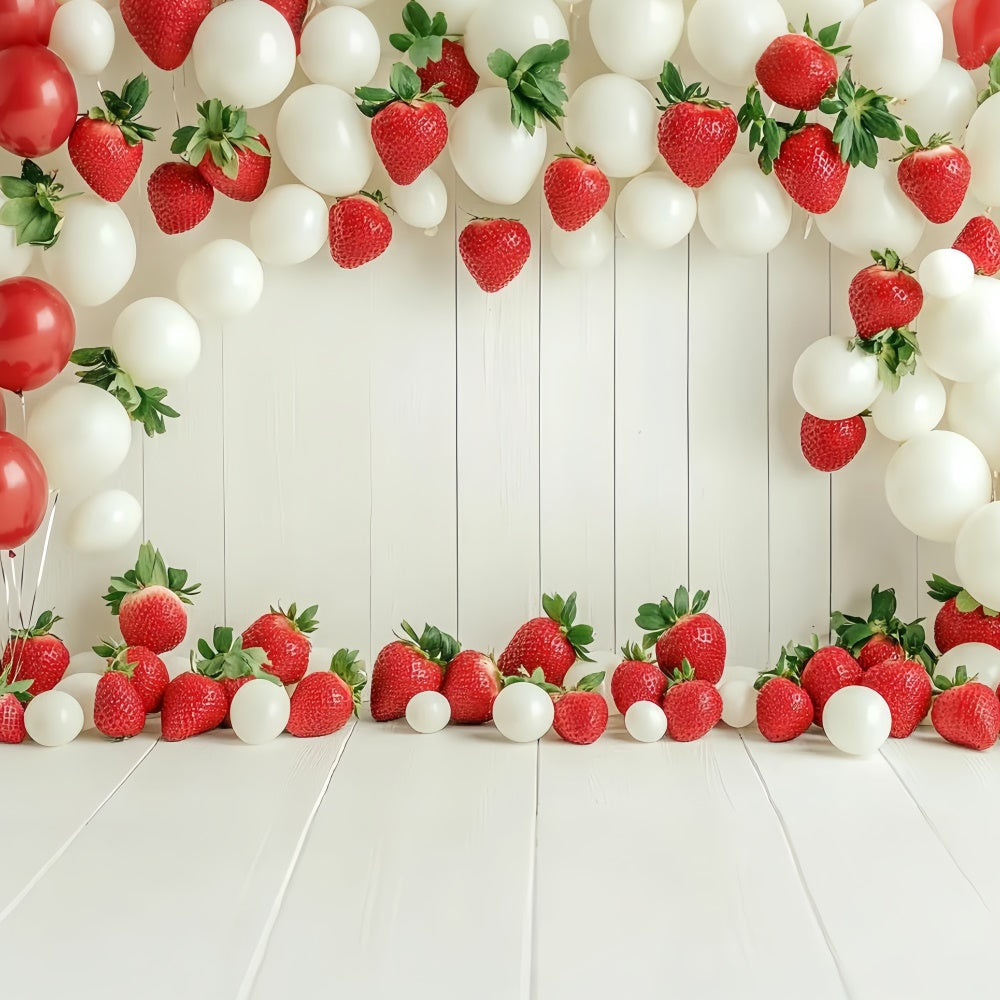 Strawberry Photo Backdrop Balloon Arch Summer Backdrop UK CSH5-124