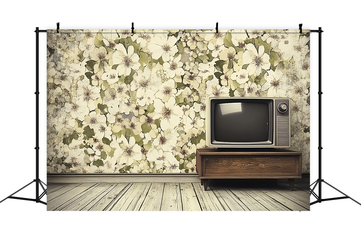 70s Backdrop Floral Living Room Vintage Backdrops UK CSH5-176