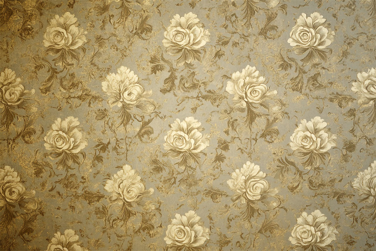 70s Backdrop Elegant Rose Pattern Vintage Backdrop UK CSH5-179