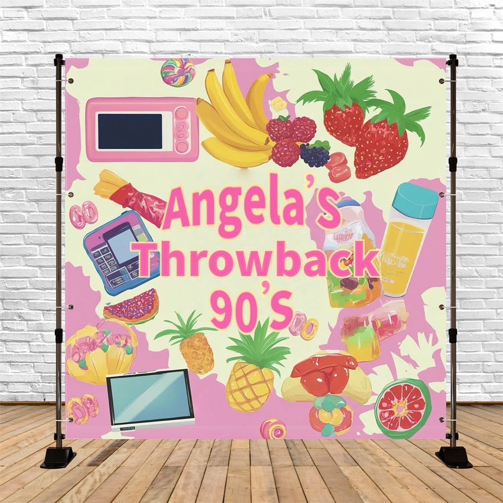 90's Photo Backdrop Retro Sweets Fruits Party Backdrop UK CSH5-18