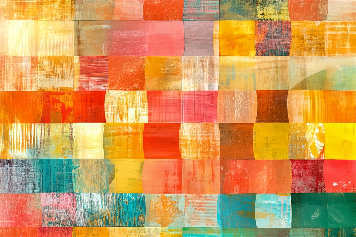 70s Photo Backdrop Vibrant Paint Grid Retro Backdrop UK CSH5-180
