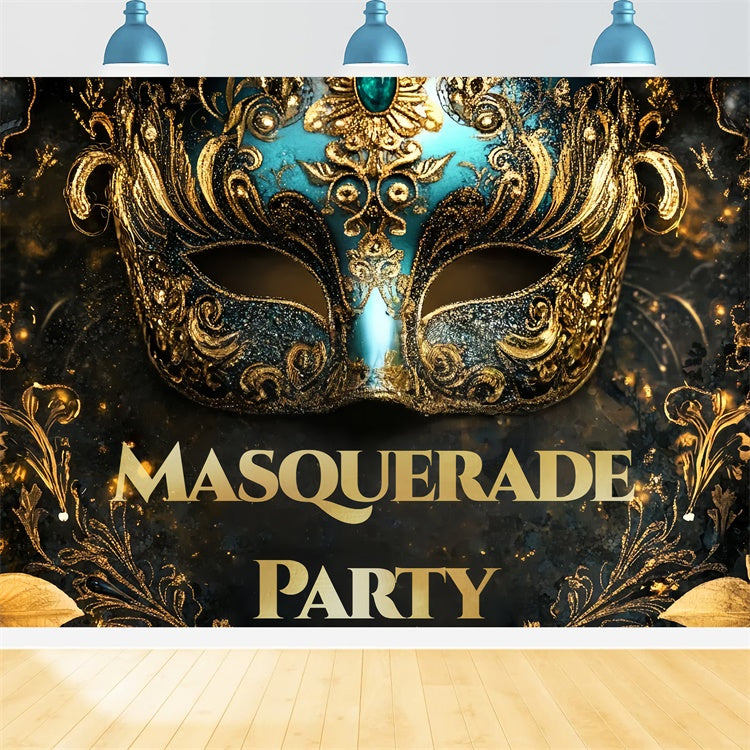 Masquerade Party Backdrop Glam Baroque Style Mask Backdrop UK CSH5-210