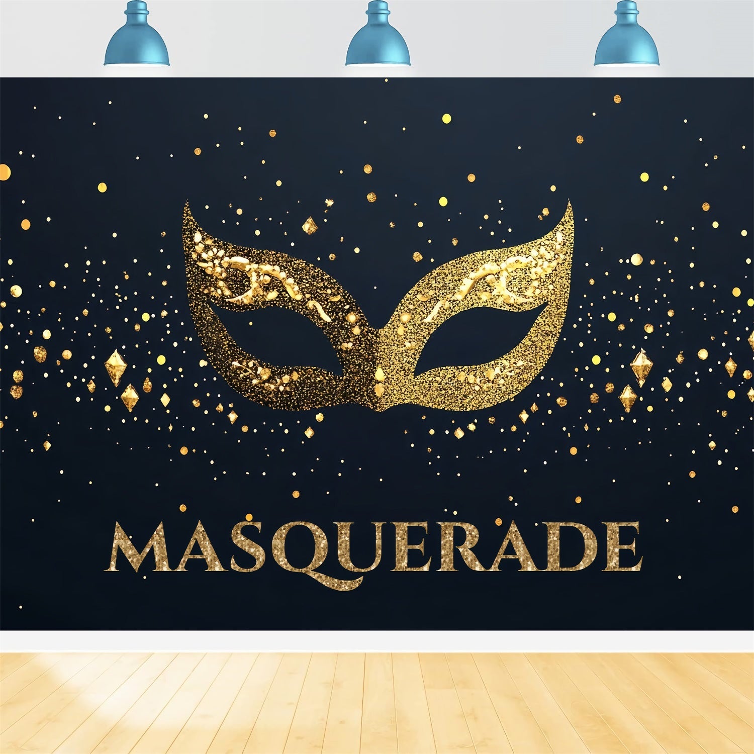 Masquerade Backdrop Ideas Elegant Glitter Gold Mask Backdrop UK CSH5-222