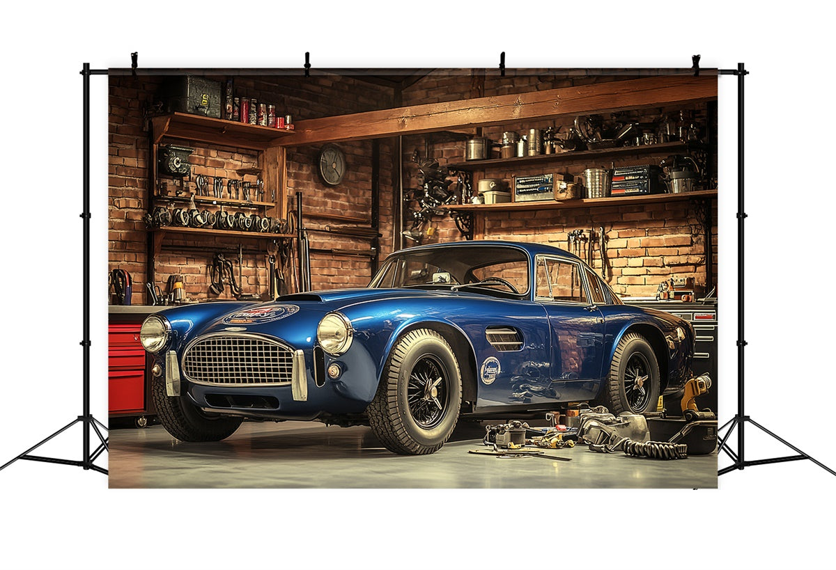 Fathers Day Photo Backdrop Race Car Garage Backdrop UK CSH5-28