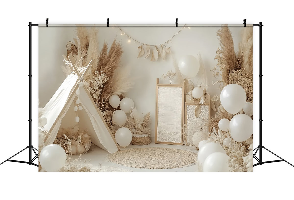 Photography Backdrops For Kids Boho Creamy Tent Backdrop UK CSH5-282