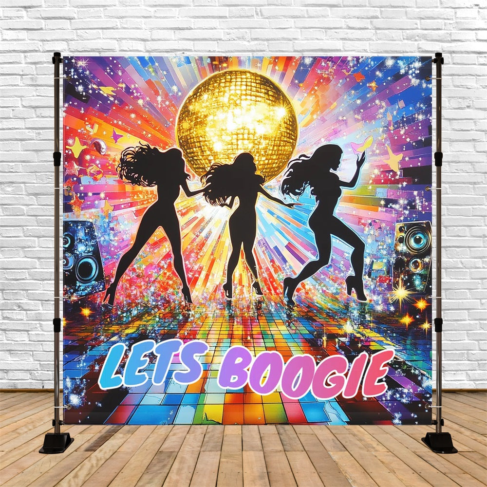 70s Backdrop Glam Dancers Glitter Lights Backdrop UK CSH5-3