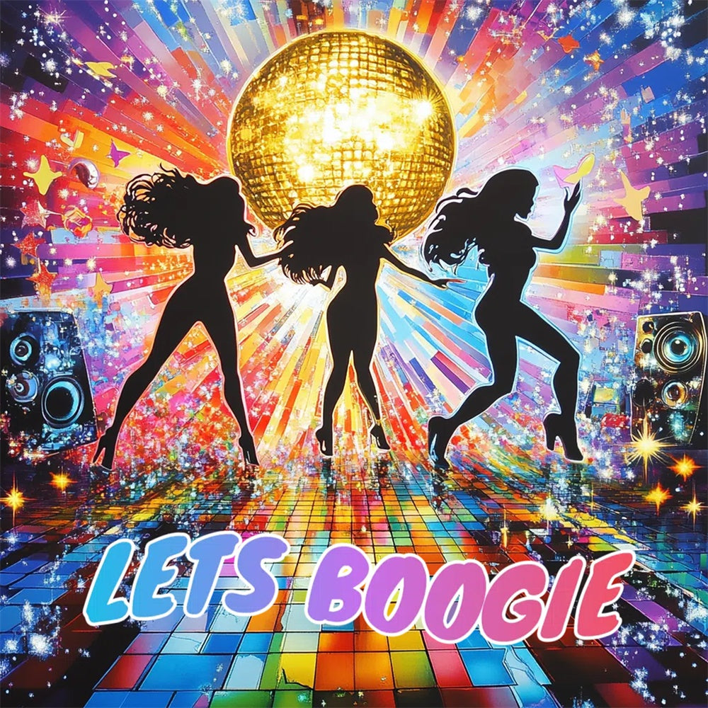 70s Backdrop Glam Dancers Glitter Lights Backdrop UK CSH5-3