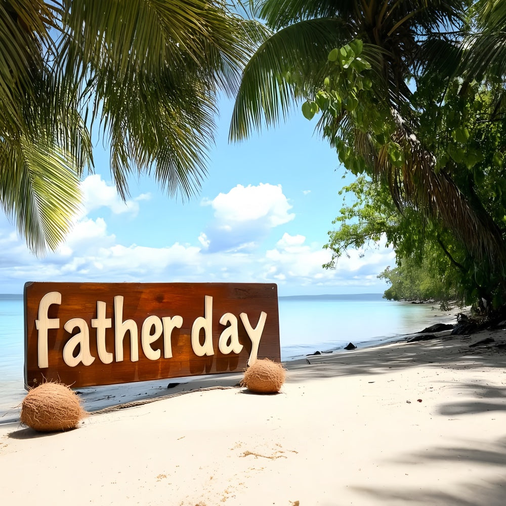 Backdrop Father's Day Sunny Sand Palm Tree Backdrop UK CSH5-67