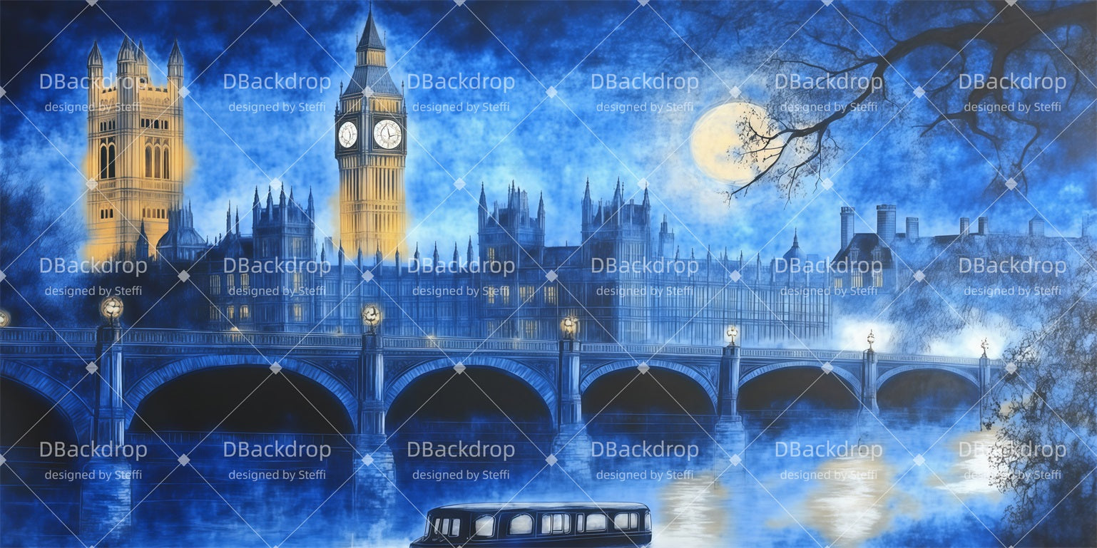 Large Stage Backdrops Fly Over London Theater Backdrop UK CSH511-T2