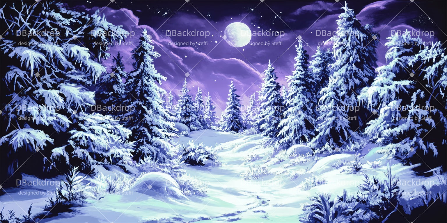 Forest Stage Backdrop Moonlit Forest Theater Backdrop UK CSH511-T42