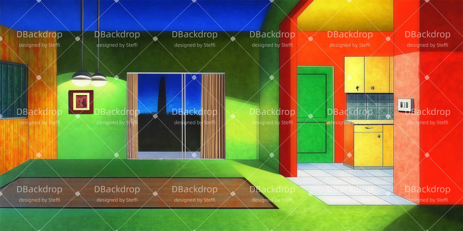 Theater Backdrop Retro Sitting Room Stage Backdrops For Sale UK CSH511-T59