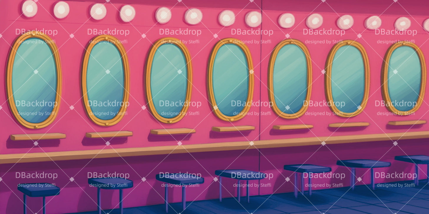 Stage Backdrop Colorful Makeup School Backdrop For Theater Play UK CSH511-T60