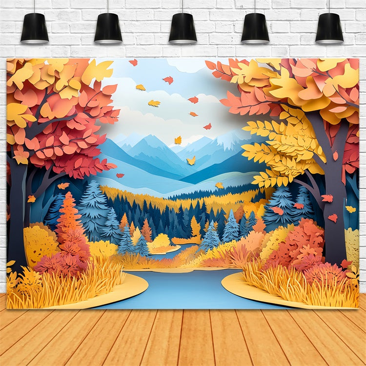 Fall Backdrops Fantasy Fall Layered Woods Backdrop UK CSH57-194