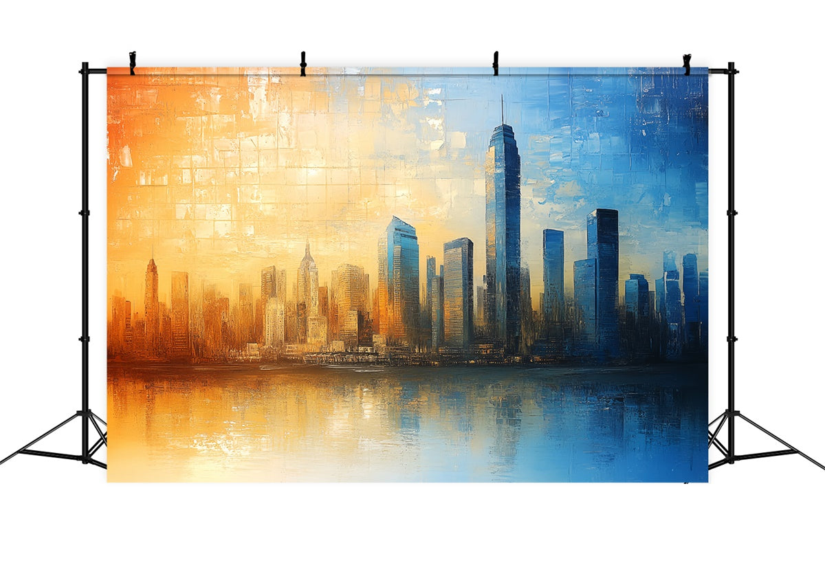 Artistic Backdrop City Reflections Glow Fabric Backdrop UK CSH57-254