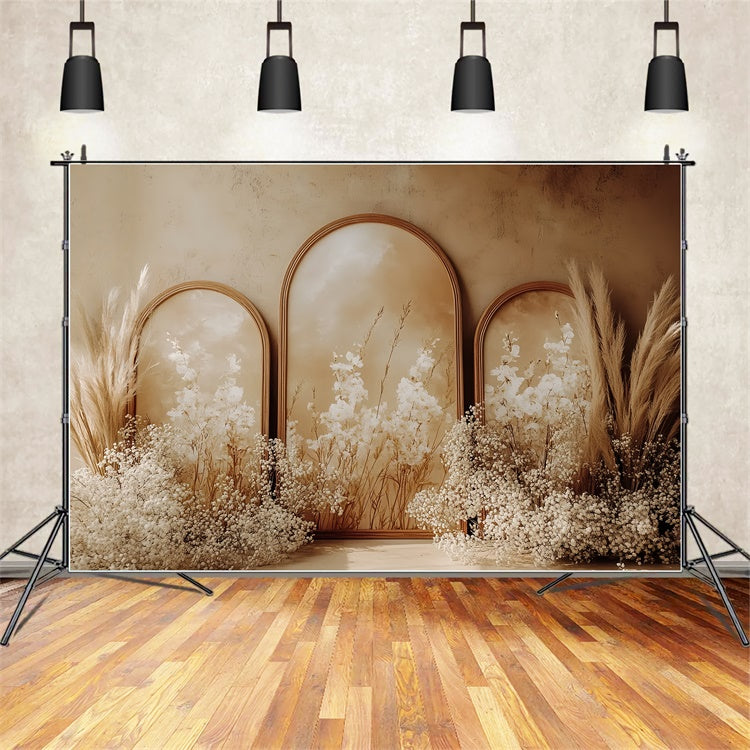 Boho Backdrop Triple Arch Elegance Floral Backdrop UK CSH57-303