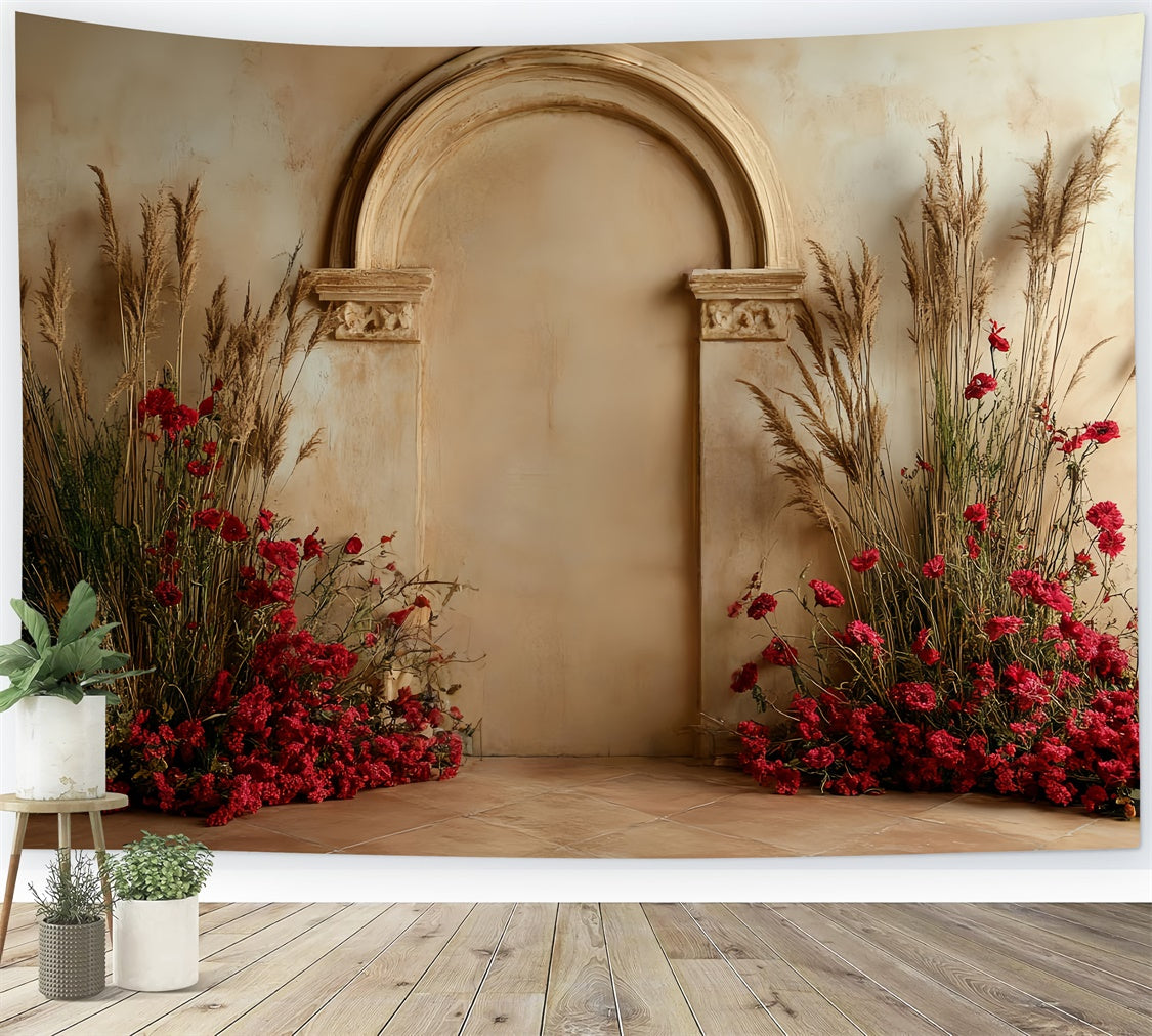 Bohemian Photo Backdrop Vibrant Garden Archway Backdrop UK CSH57-310