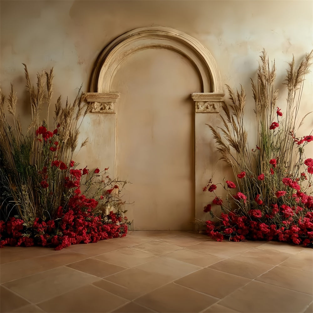 Bohemian Photo Backdrop Vibrant Garden Archway Backdrop UK CSH57-310