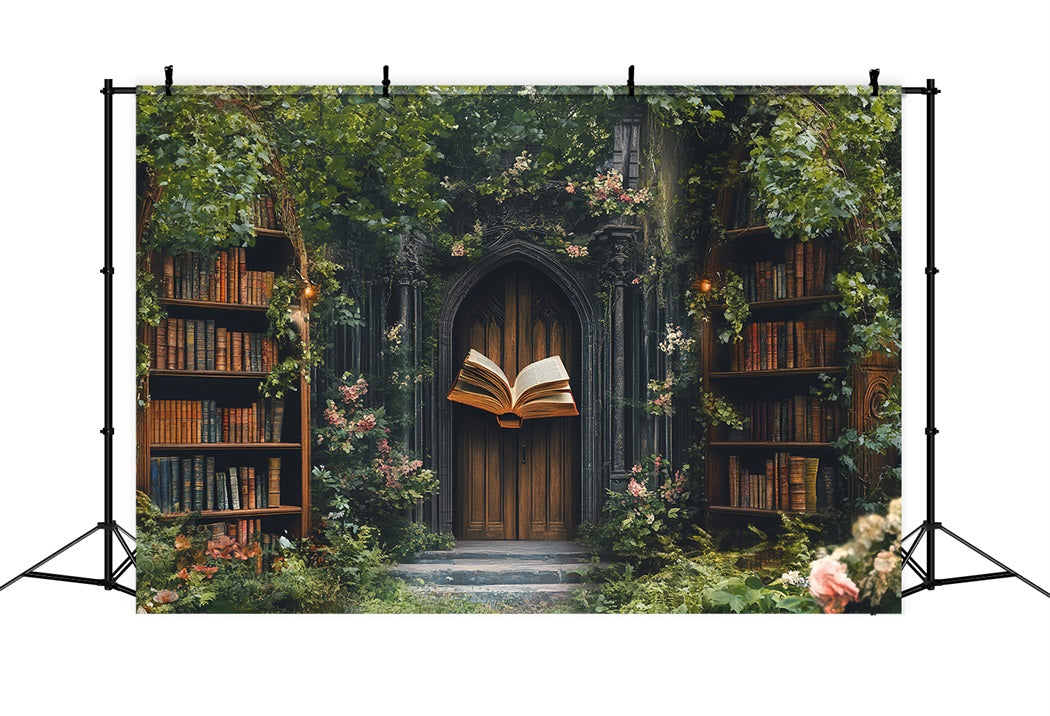Library Backdrop Enchanted Garden Library Entrance School Backdrop UK CSH58-109
