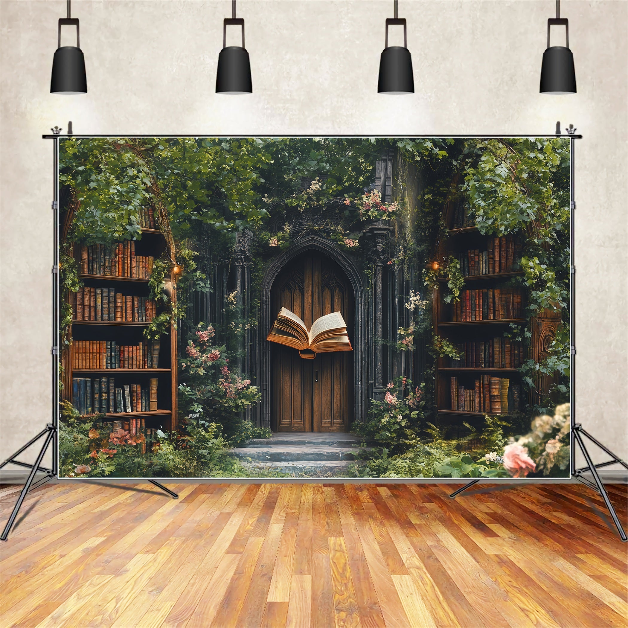 Library Backdrop Enchanted Garden Library Entrance School Backdrop UK CSH58-109