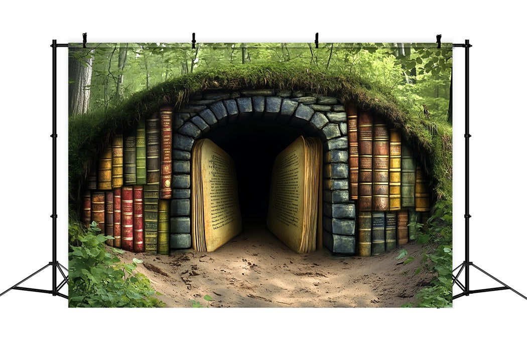 Book Backdrop Forest Tunnel Ancient Pages Back To School Backdrops UK CSH58-113