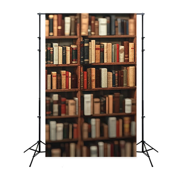 Bookshelf Backdrop Vintage Bookshelf Literature Collection Back to School Backdrop UK CSH58-118