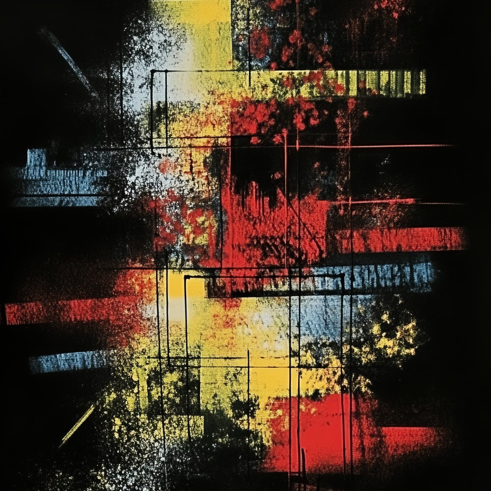 Dark Backdrop Neon Grid Color Burst Abstract Photo Backdrops UK CSH58-155