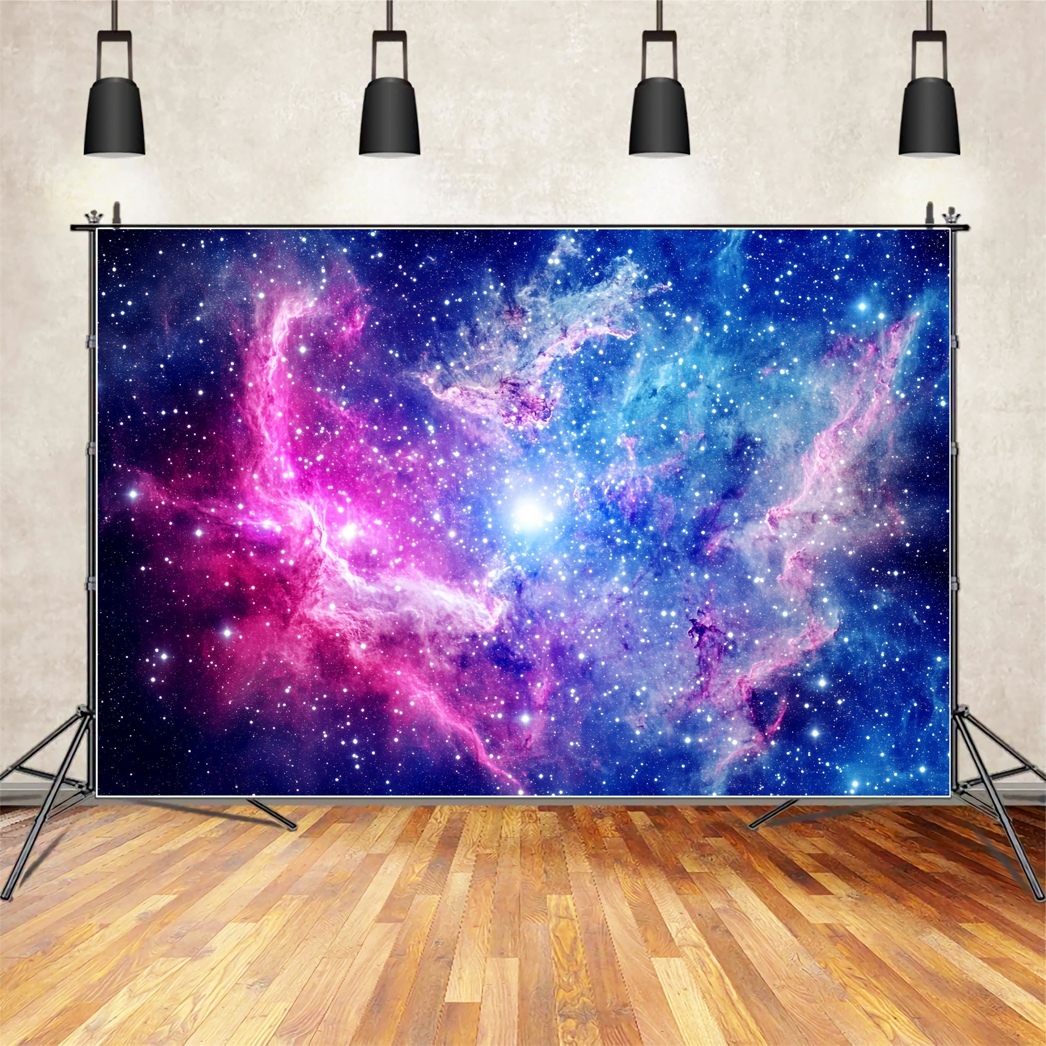 Space Backdrop Cosmic Pink Blue Nebula Abstract Photo Backdrop UK CSH58-159