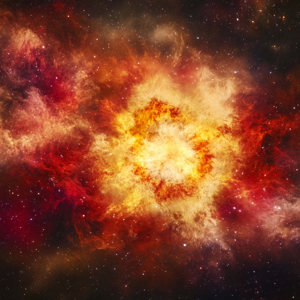 Space Backdrop Golden Red Stellar Burst Abstract Photography Backdrops UK CSH58-160