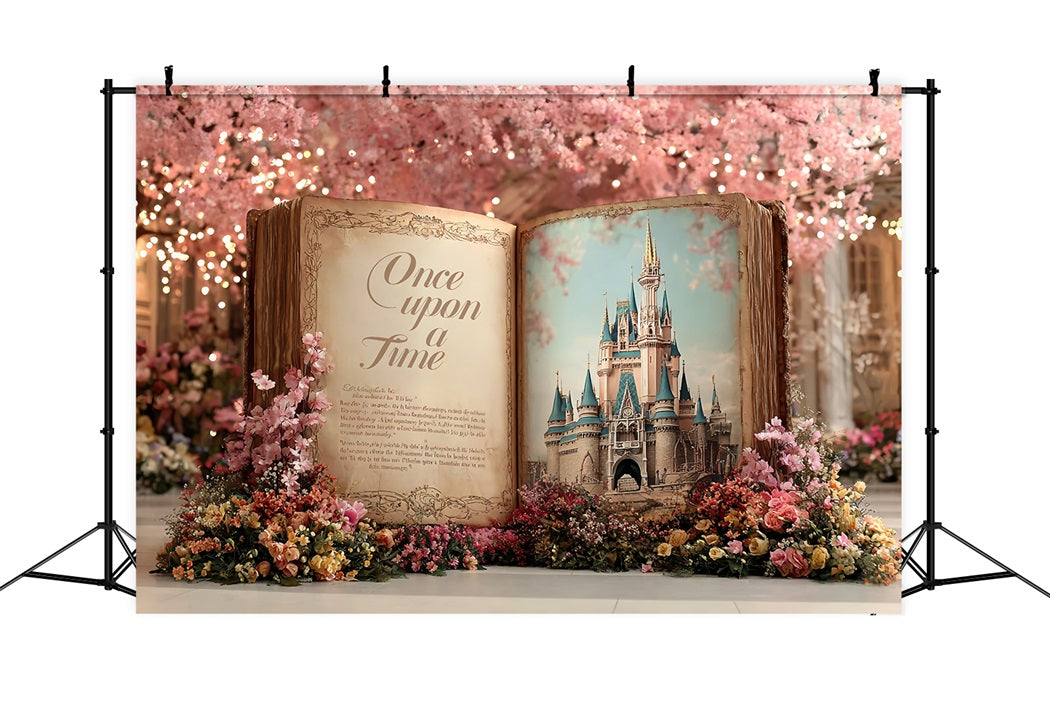 Once Upon a Time Backdrop Fairytale Castle Storybook Blossoms Kids Backdrop UK CSH58-232