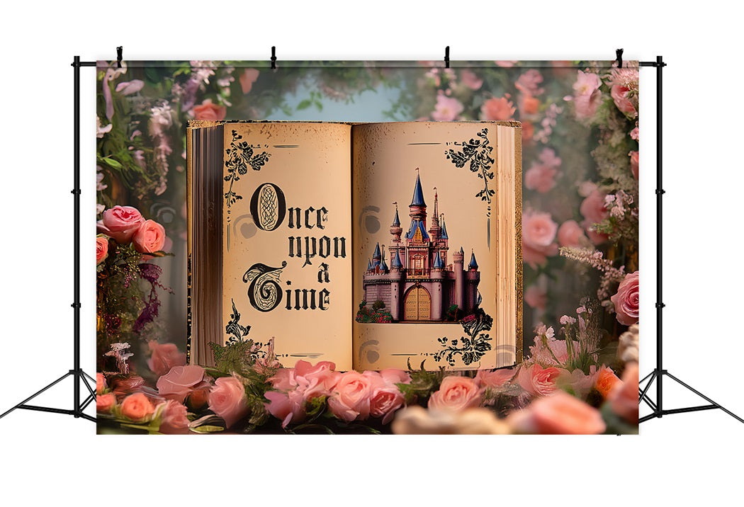 Once Upon a Time Backdrop Enchanted Rose Castle Pages Kids Photo Backdrop UK CSH58-233