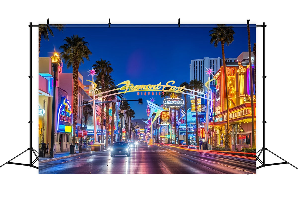 Las Vegas Backdrop Fremont East District Neon Street Las Vegas Photo backdrop UK CSH58-7