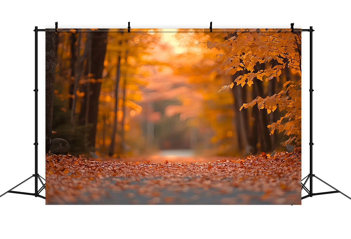 Fall Leaves Backdrop Tranquil Autumn Path Forest Backdrop UK CSH6-230
