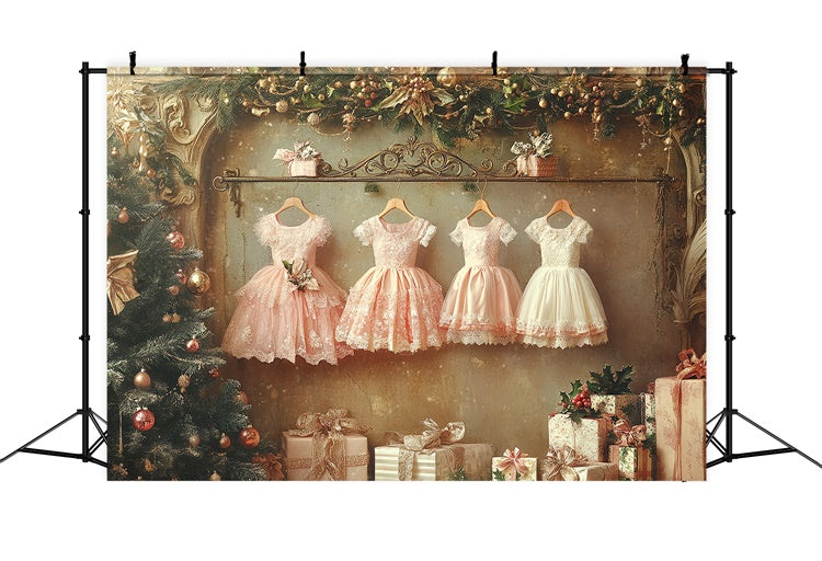 Christmas Photography Backdrops Dreamy Dress Garland Backdrop UK CSH6-254