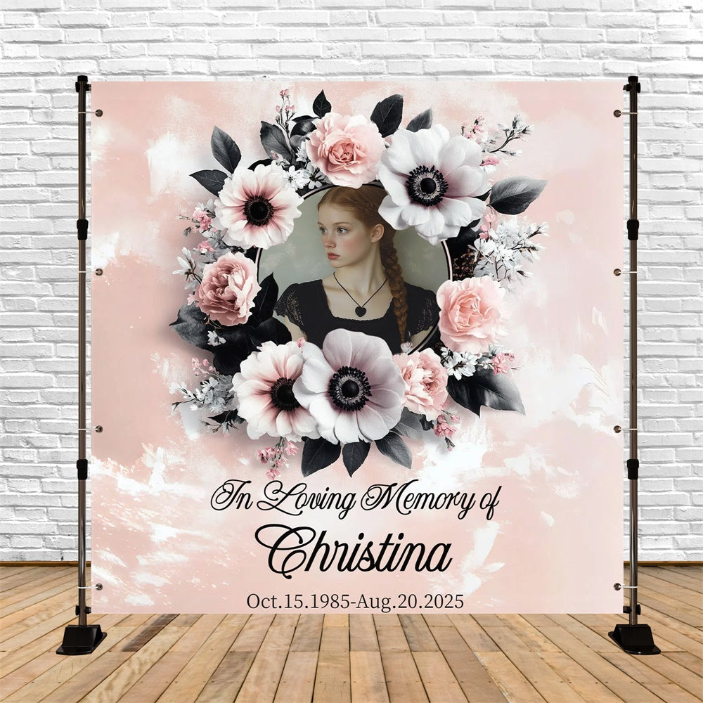 Memorial Backdrops Eternal Rose Whisper Personalized Backdrop UK CSH6-368