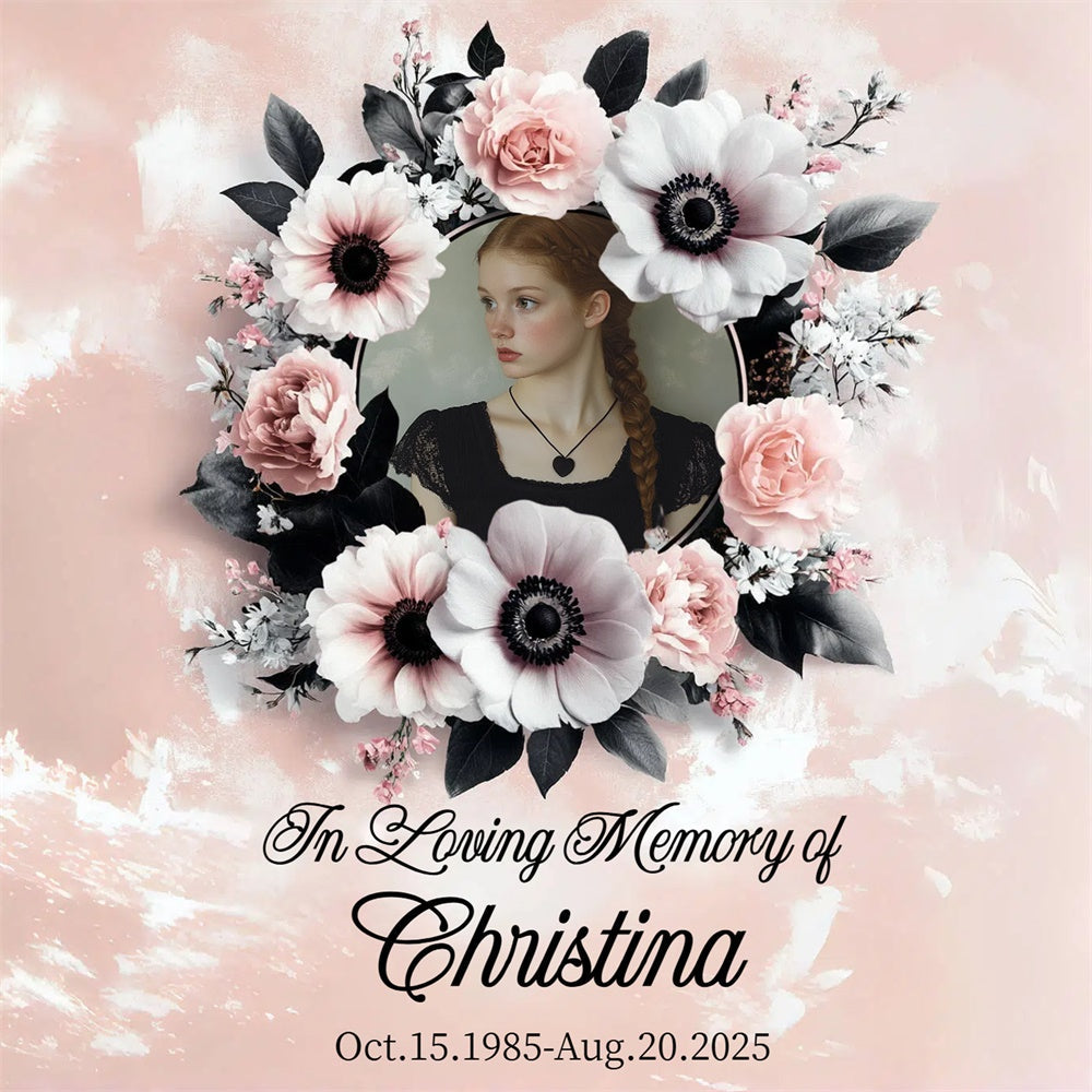 Memorial Backdrops Eternal Rose Whisper Personalized Backdrop UK CSH6-368