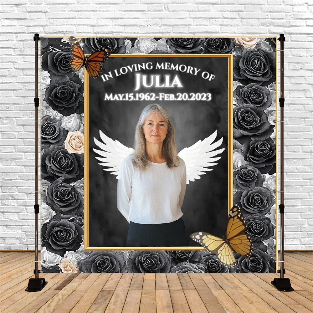 Memorial Backdrop Ideas Black Rose Serenity Custom Backdrop UK CSH6-377